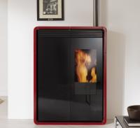 EDIL Pelletofen luftgeführt Tiny rot 9,0 kW